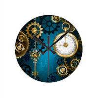 Steampunk turquoise Background with Gears