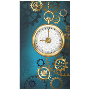 Steampunk turquoise Background with Gears Tablecloth