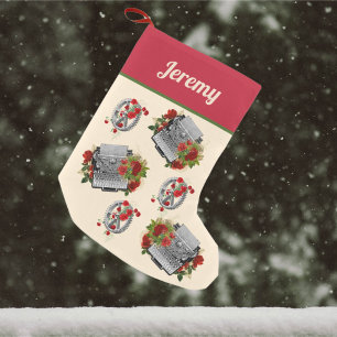 Steampunk Typewriter and Gears Christmas Small Christmas Stocking