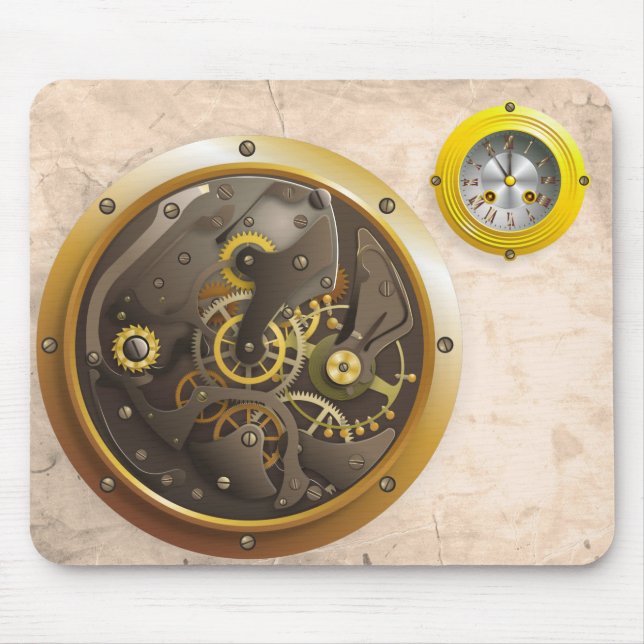 Steampunk Uhr Mouse Pad (Front)