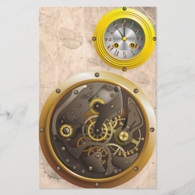 Steampunk Uhr Stationery (Front)
