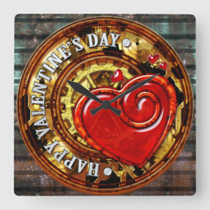 Steampunk Valentine 1 Wall Clock Options