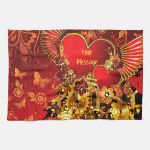 Steampunk Valentine 2 Serviette de cuisine