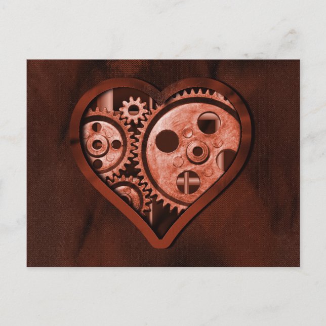 Steampunk Valentine Holiday Postcard (Front)