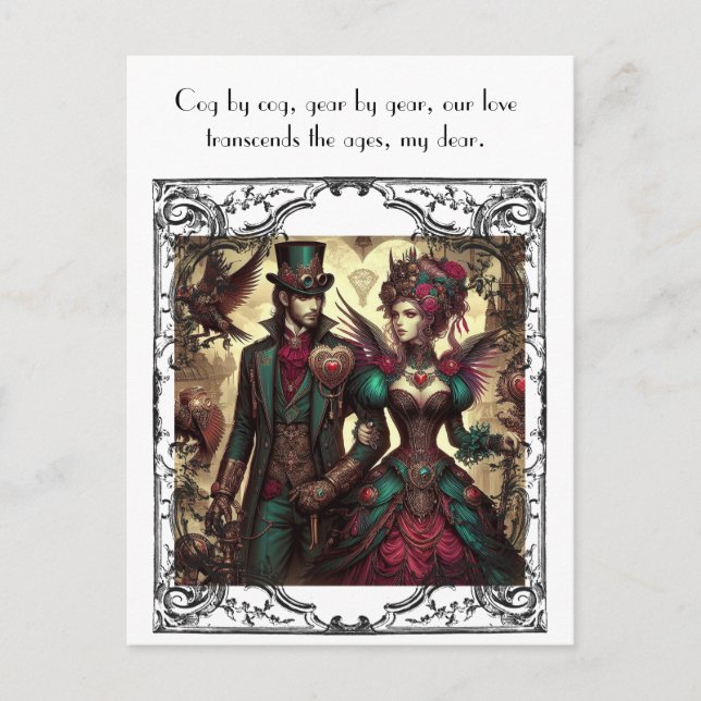 Steampunk Valentine Postcard (Front)