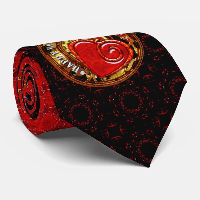 Steampunk Valentine's Day 1A Options Tie (Rolled)