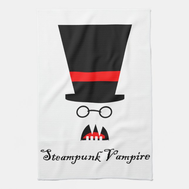Steampunk Vampire Kitchen Towel (Vertical)