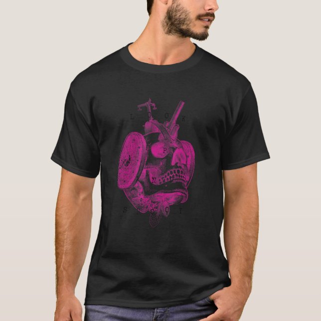 Steampunk Vaporwave Aesthetic Encyclopedia Mechani T-Shirt (Front)