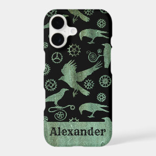 Steampunk Verdigris Gears and Crows Custom Name