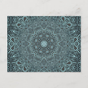 Steampunk Verdigris Lattice Postcard