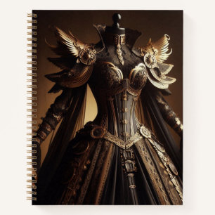 Steampunk Victorian Black and Gold Empress Gown Notebook