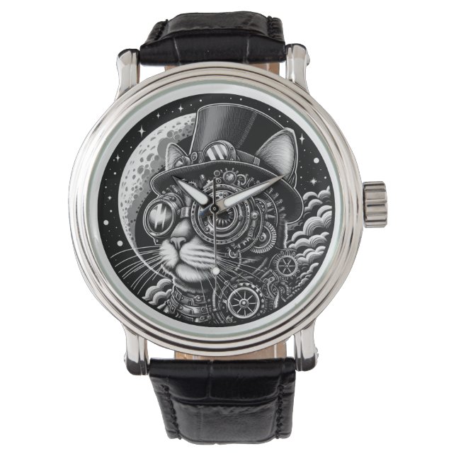Steampunk Victorian Cat Watch (Front)