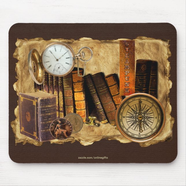 Steampunk Victorian Collage Mousepad Art (Front)