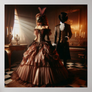 Steampunk Victorian Fantasy Art Masquerade  Poster