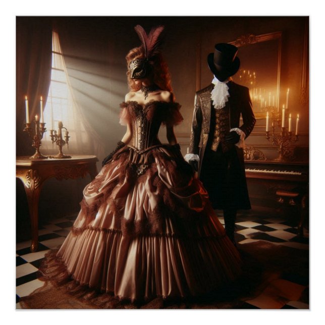 Steampunk Victorian Fantasy Art Masquerade  Poster (Front)