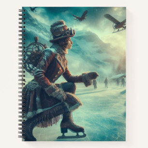 Steampunk Victorian Fantasy Winter Messenger Notebook