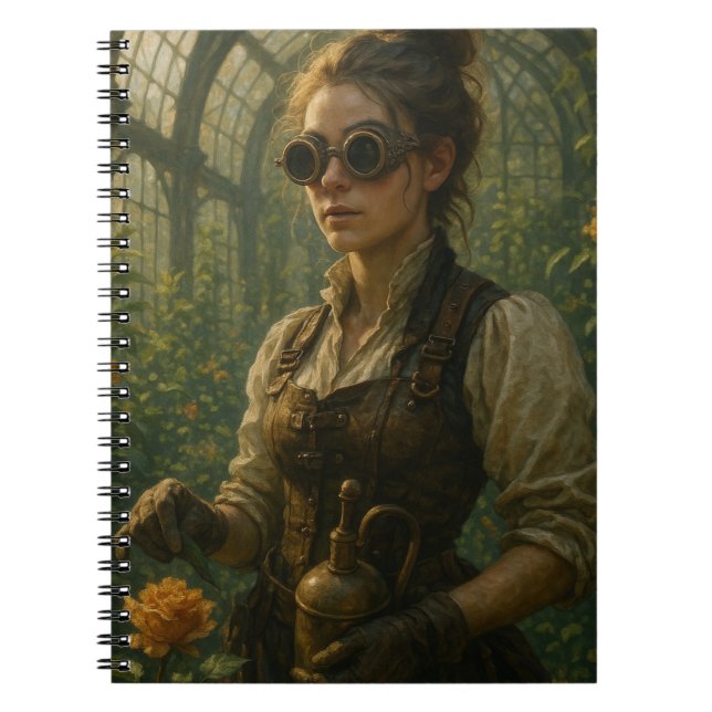 Steampunk Victorian Gardener Art Notebook (Front)