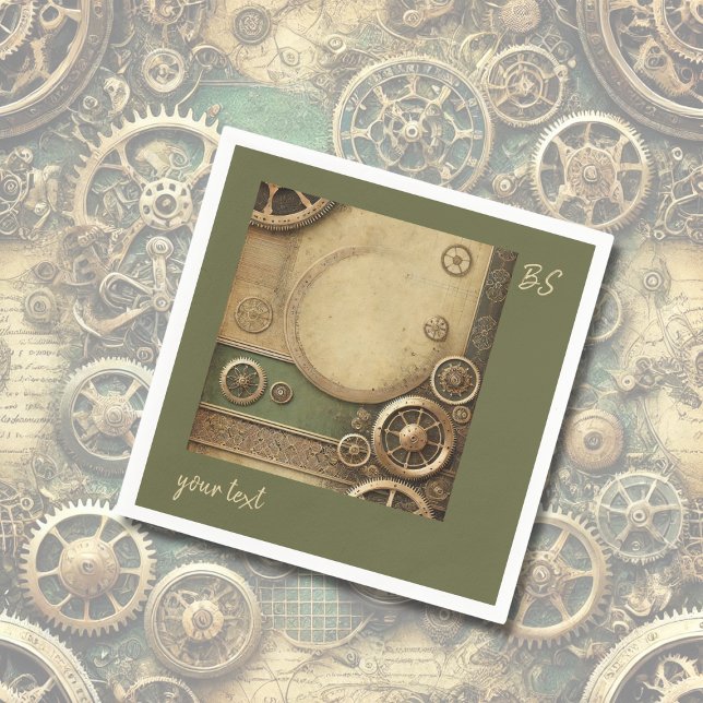 Steampunk Victorian Gearwork Wedding  Napkin (Creator Uploaded)