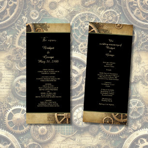 Steampunk Victorian Gearwork Wedding  Program