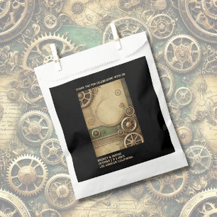 Steampunk Victorian Gearwork Wedding thank you Favour Bag