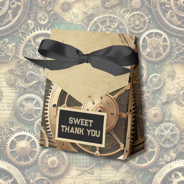 Steampunk Victorian Gearwork Wedding thanks Favor Box (Creator Uploaded)