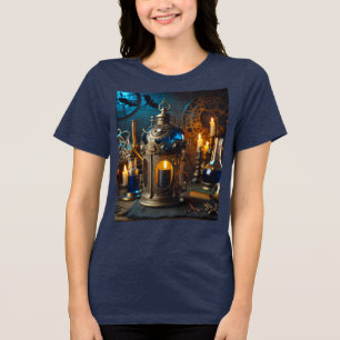 Steampunk Victorian Gothic Scientists Lab Lantern Tri-Blend Shirt