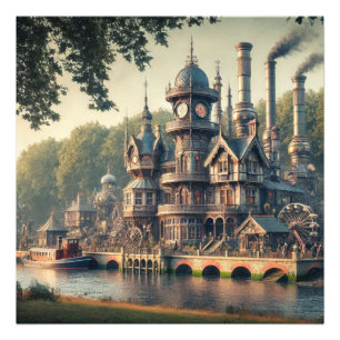 Steampunk Victorian Industrial Factory  Photo Print