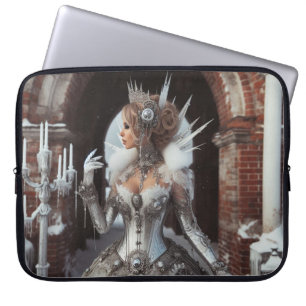 Steampunk Victorian Industrial Winter Ice Queen Laptop Sleeve