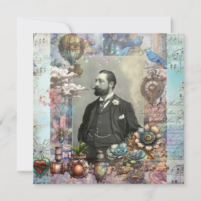 Steampunk Victorian Man and his dream Thank you (Front)