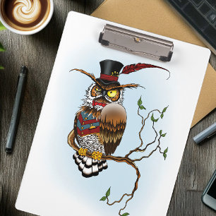 Steampunk Victorian Owl Clipboard