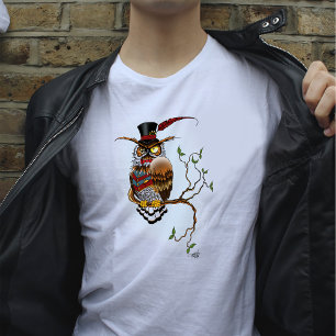 Steampunk Victorian Owl T-Shirt