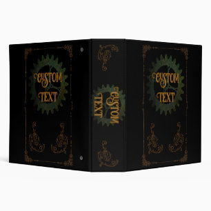 Steampunk Vintage Antique Personalized Binder
