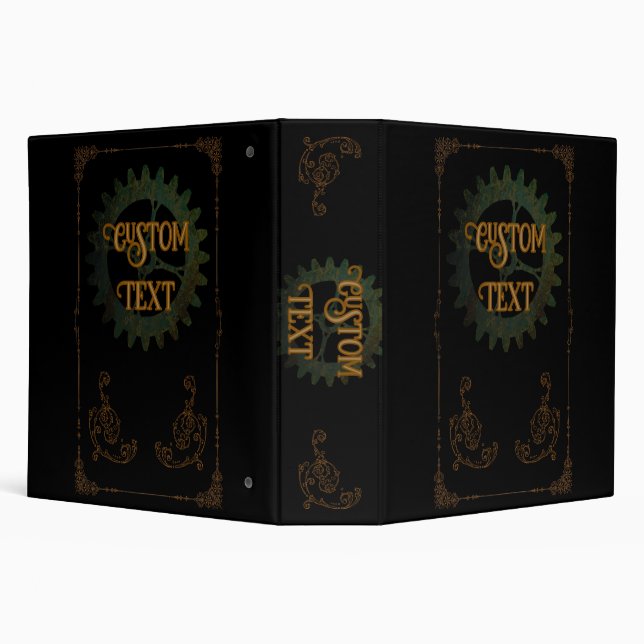 Steampunk Vintage Antique Personalized Binder (Background)