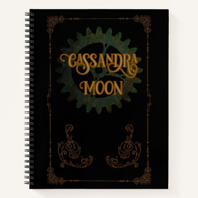 Steampunk Vintage Antique Personalized  Notebook (Front)