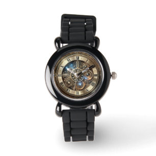 Steampunk Vintage Clock – Elegant Mechanical Gear  Watch