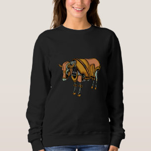 Steampunk vintage cow bull scary sweatshirt