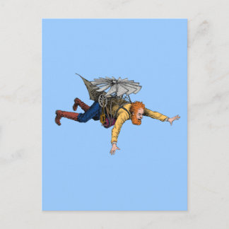 Steampunk Vintage Flying Machine Postcard