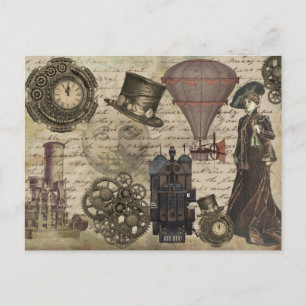 Steampunk Vintage Industrial Victorian Dystopian Postcard