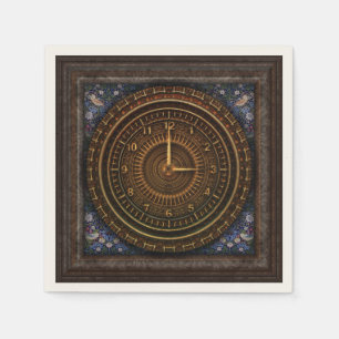Steampunk Vintage Old-Fashioned Copper Clockwork Napkin