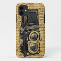 steampunk vintage scripts burlap antique camera