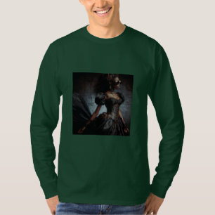 Steampunk Vintage Victorian Lady Black Raven T-Shirt
