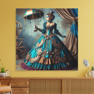 Steampunk Vintage Victorian Lady Circus Performer Canvas Print