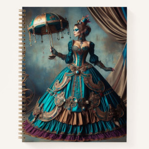 Steampunk Vintage Victorian Lady Circus Performer Notebook