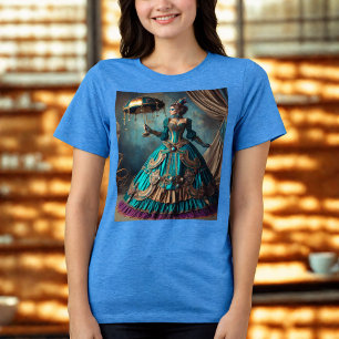 Steampunk Vintage Victorian Lady Circus Performer Tri-Blend Shirt