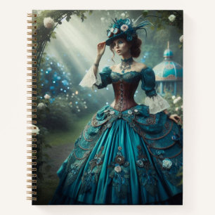 Steampunk Vintage Victorian Lady in a Garden Notebook