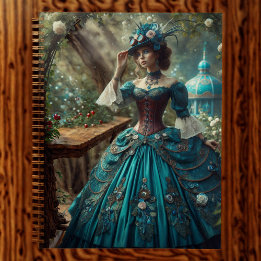 Steampunk Vintage Victorian Lady in a Garden Planner