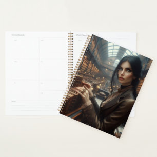 Steampunk Vintage Victorian Lady Librairie