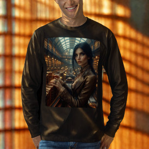 Steampunk Vintage Victorian Lady Librarian T-Shirt