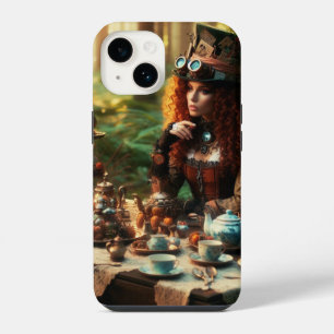 Steampunk Vintage Victorian Lady Mad Hatter iPhone 14 Case