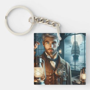 Steampunk Vintage Victorian Lighthouse Keeper Keychain